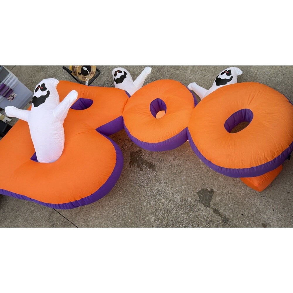 Gemmy Airblown BOO Ghosts 8 Ft Halloween Inflatable Lights Up Outdoor Yard Decor